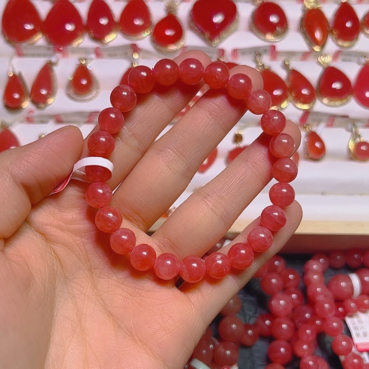 菱锰矿（红纹石）未镶嵌手绳7.8mm