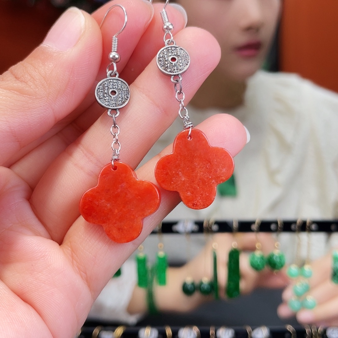 翡翠未镶嵌耳饰饰品