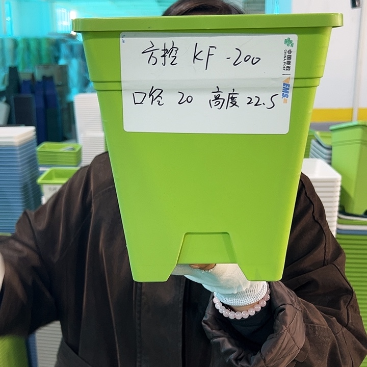 正品方形口20高22果绿无托6个