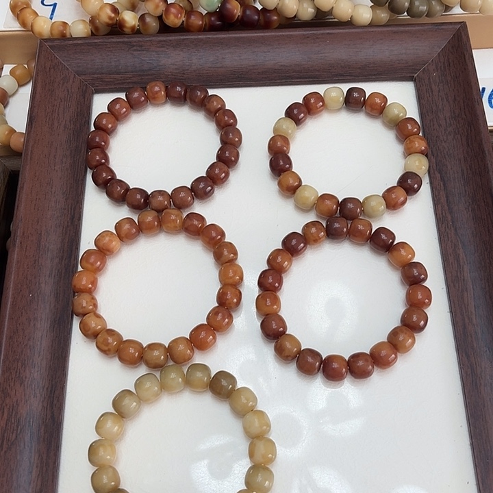 菩提根/象牙果手串卡13油膏桶珠花皮