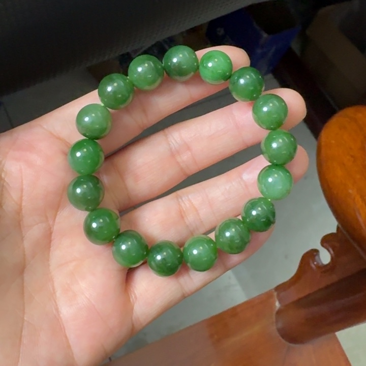 和田玉未镶嵌颈饰辣阳绿12