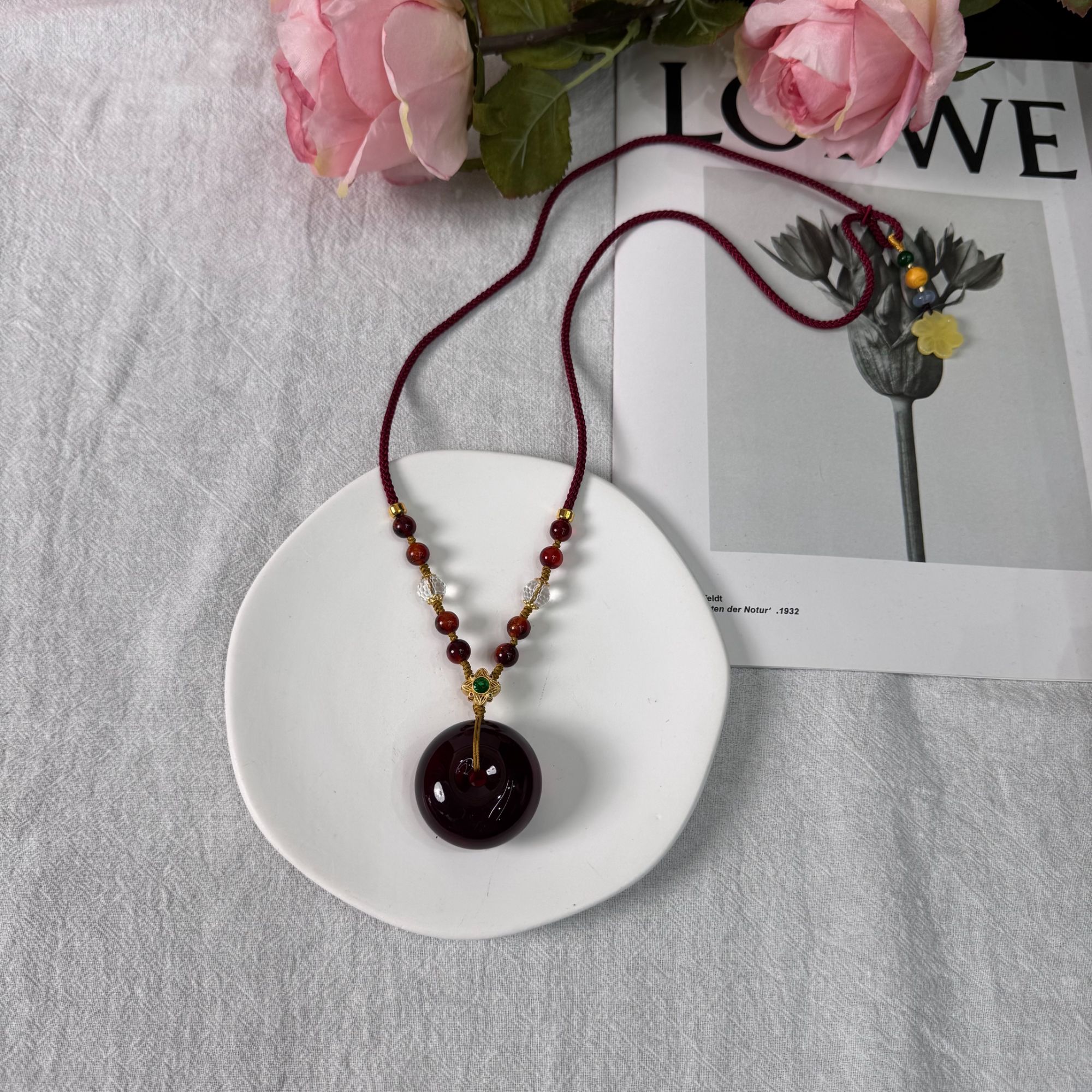 高定珠宝血珀多宝平安扣DZ1898S068