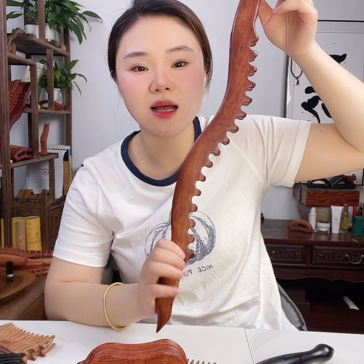 红檀木S龙棍瑕疵不影响使用