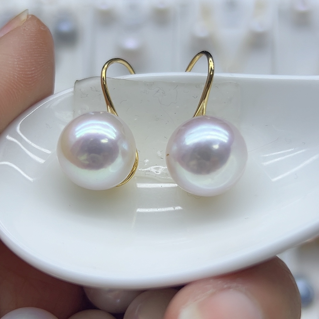 淡水珍珠耳饰银S925镶嵌4