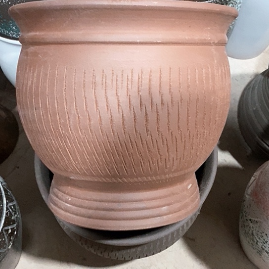 紫砂花盆口30高度30红陶