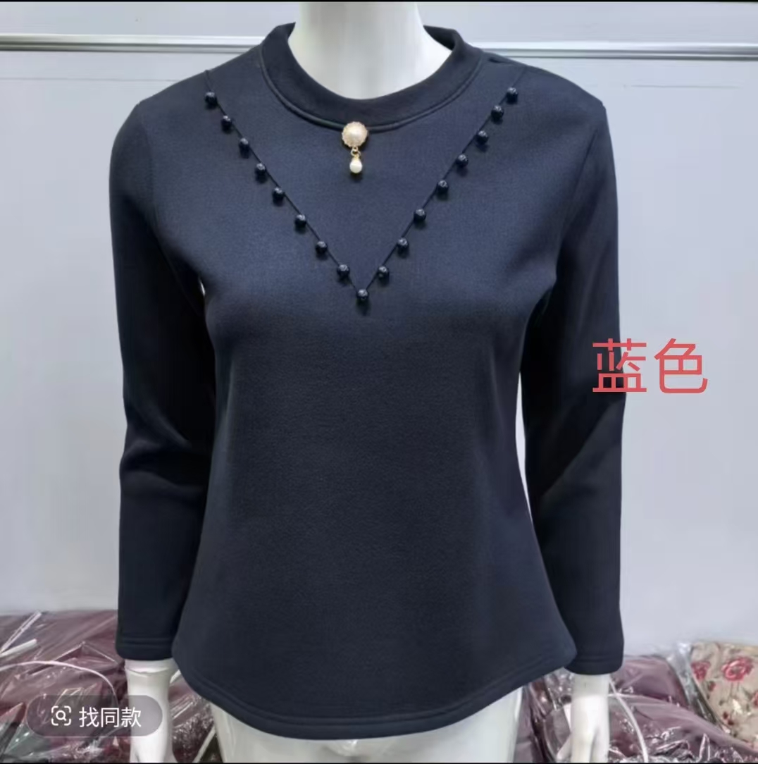 女士珍珠吊坠保暖衫005-A435