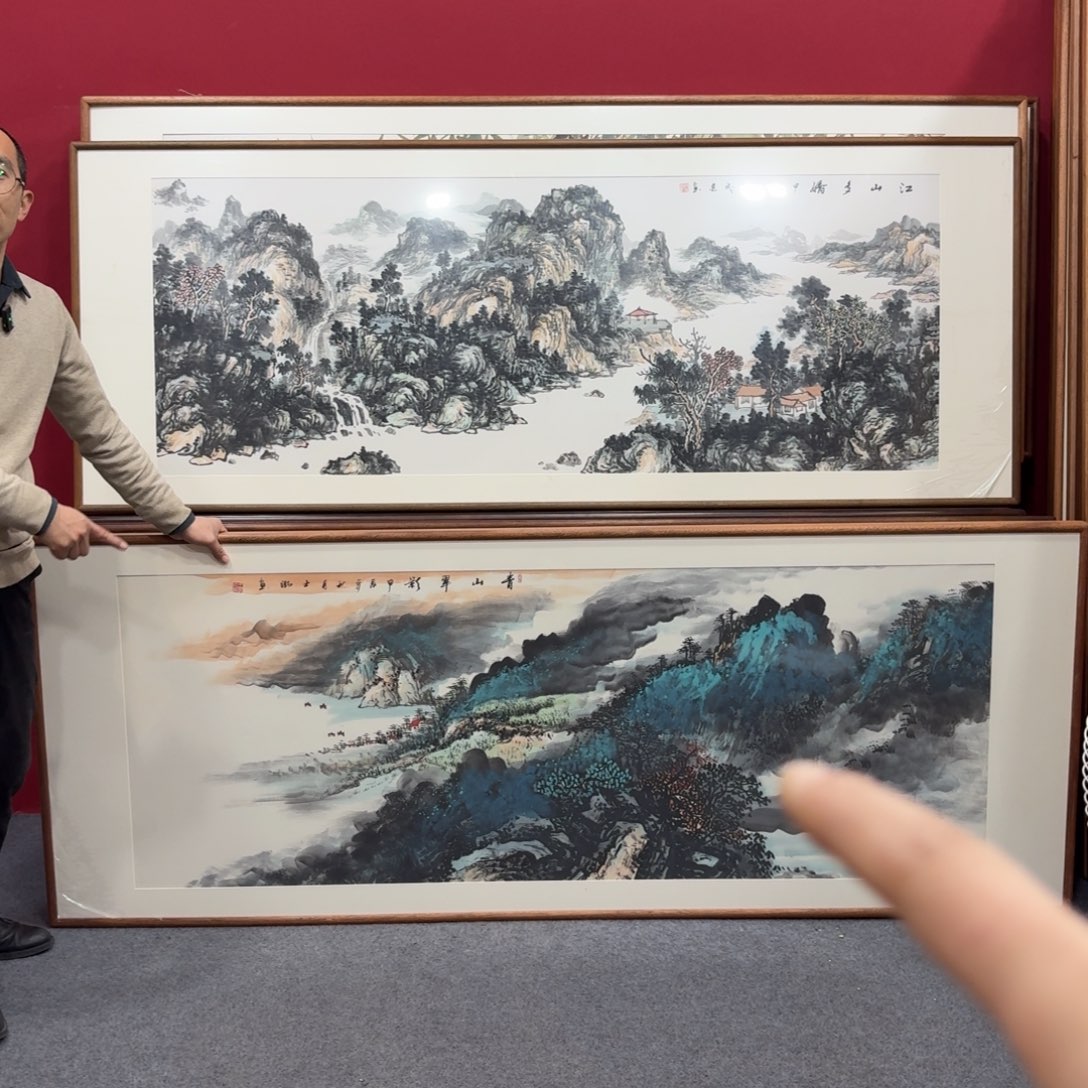 国画带框绘画210/80尺寸