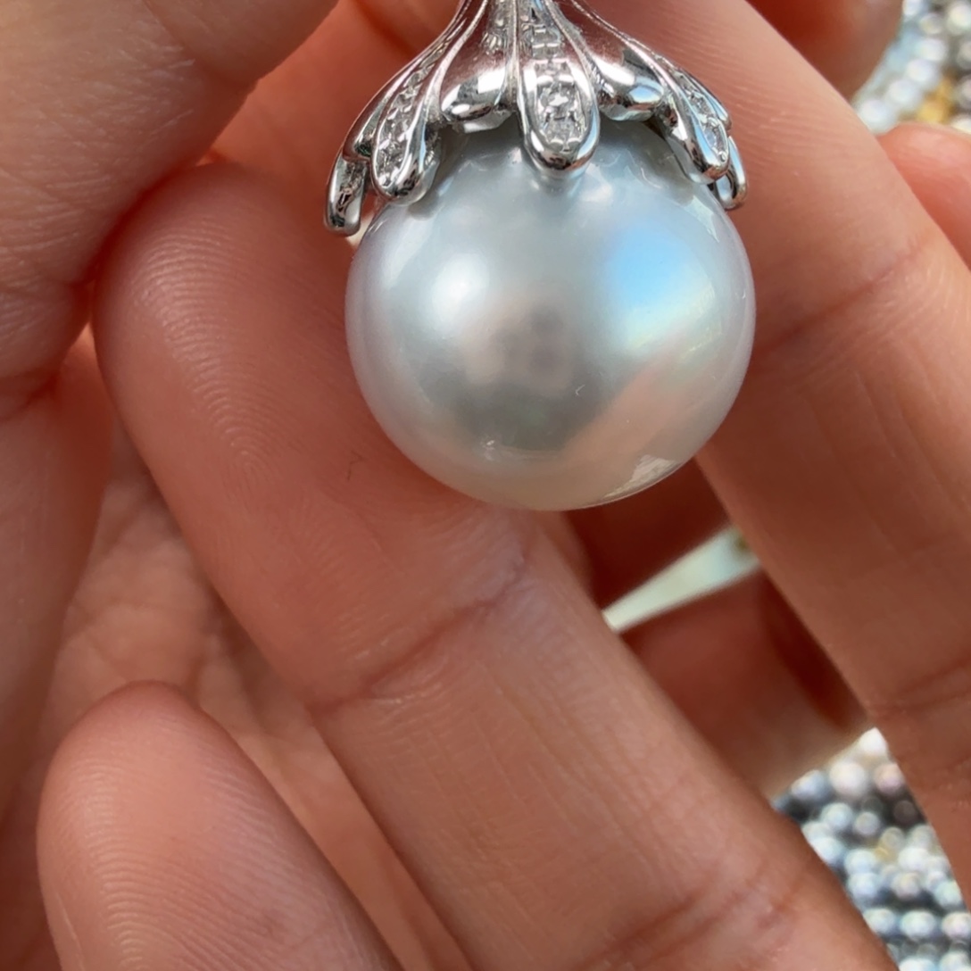 银S925镶嵌颈饰海水珍珠15.7