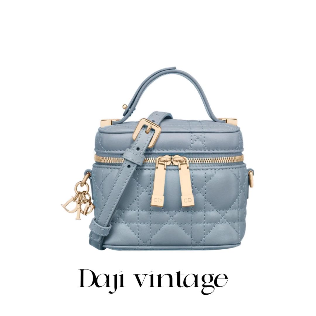 95新 DIOR/迪奥 大吉中古/DIOR迪奥藤格纹雾霾蓝小盒子斜挎包