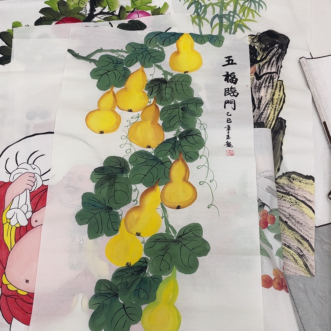 国画国画作品原稿三尺葫芦