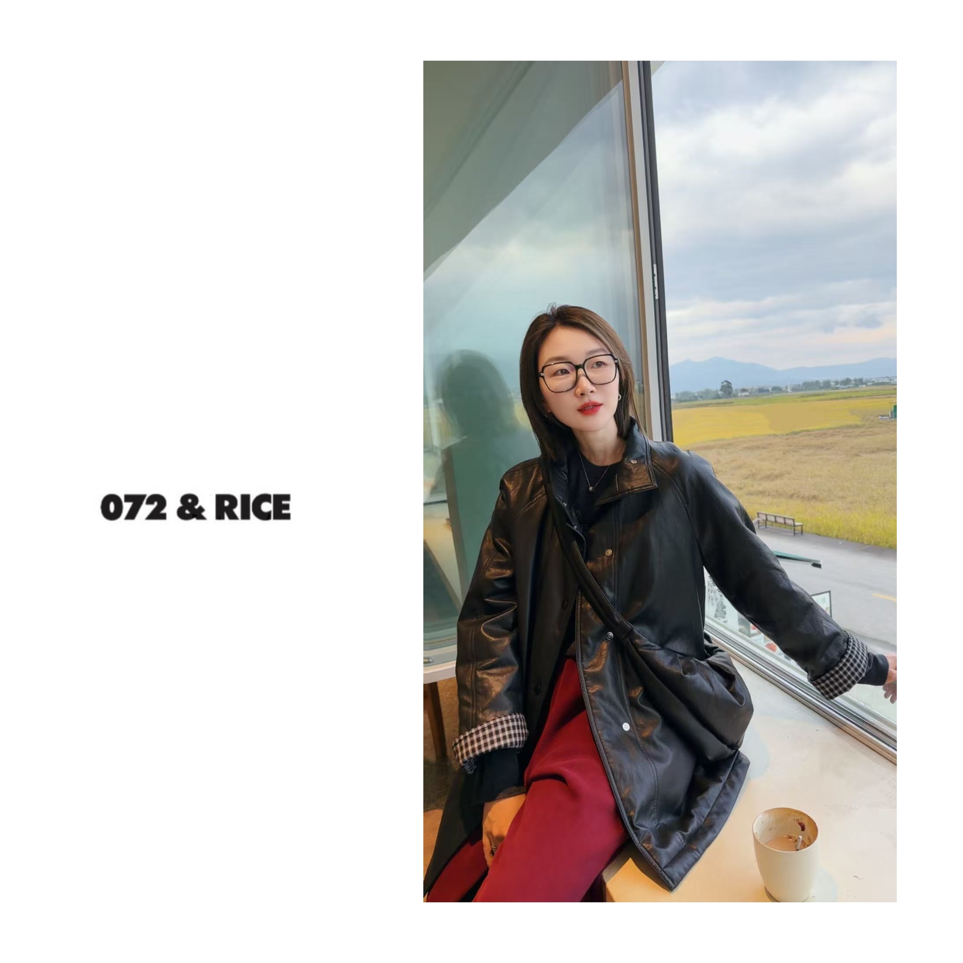 072 & RICE【克莱尔】秋冬休闲单排扣羽绒外套(配包包) N-32KK315
