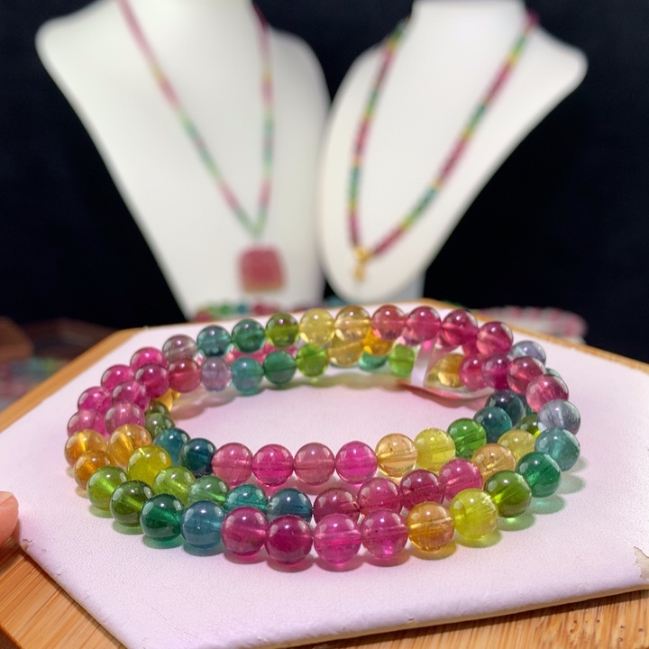 双色碧玺手链未镶嵌