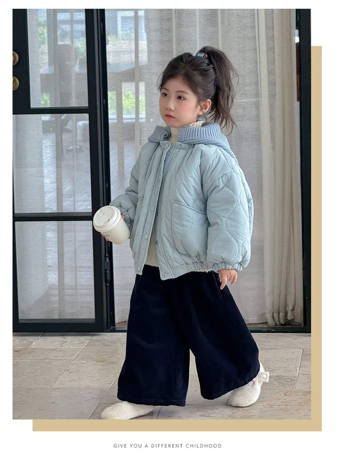 女童冬装外套2025新款洋气女孩宝宝冬季夹棉棉服儿童秋冬款面包服