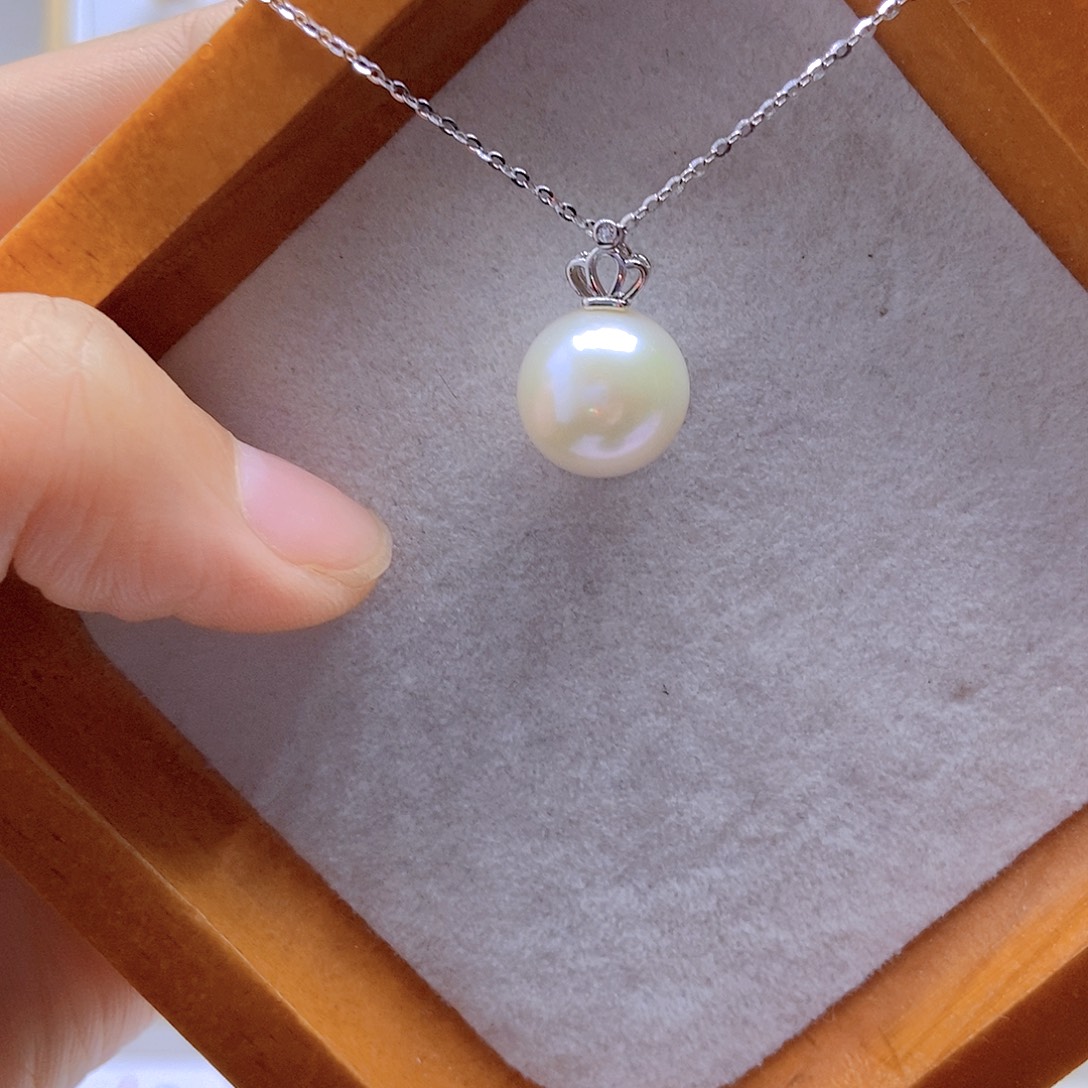 淡水珍珠银S925镶嵌吊坠(不含链)