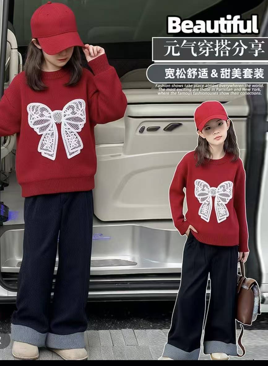 中大童洋气公主风毛衣针织衫女上衣长袖秋冬毛衣886