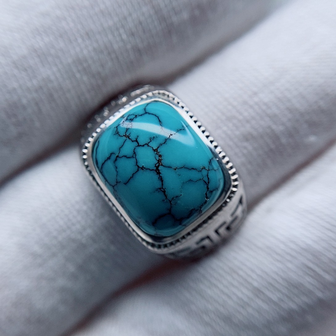 绿松石戒指银S925镶嵌