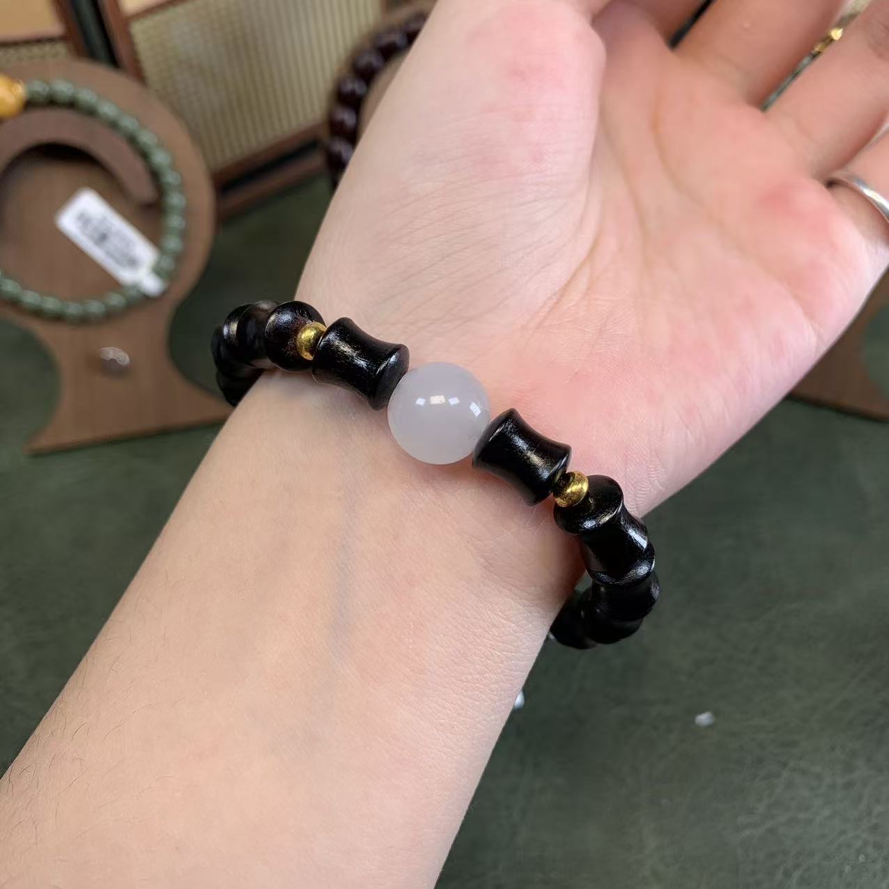 【欢姐专属】黑檀木竹节单圈手串MK393