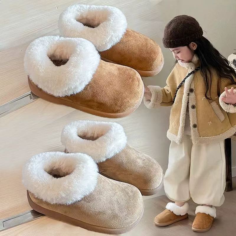 女童棉鞋小土豆勃肯鞋2025冬季新款儿童加绒二棉鞋女孩保暖毛毛鞋