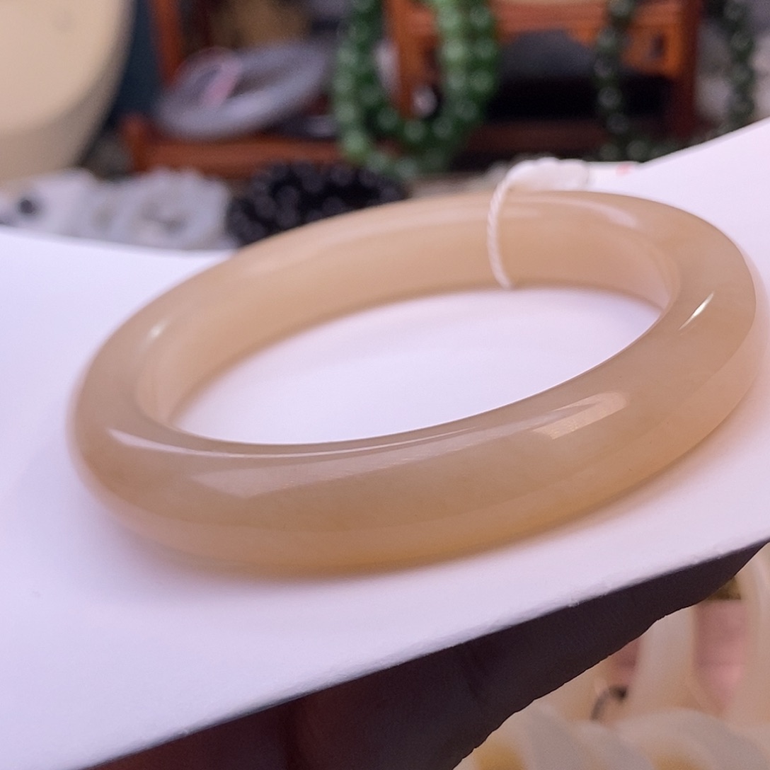 和田玉毕业级老矿料浓红粉脂脂膏手镯59.8未镶嵌