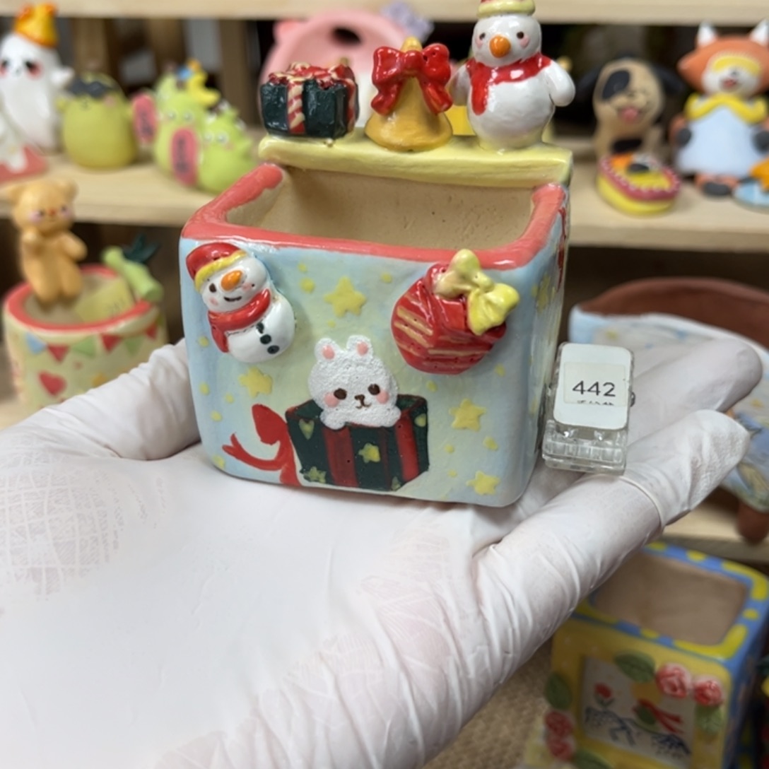 442圣诞花盆手绘福利