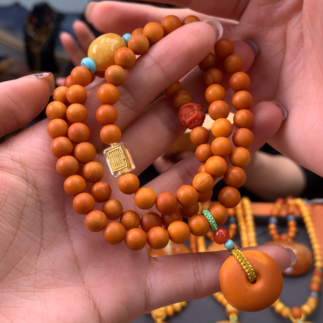蜜蜡手串未镶嵌天然