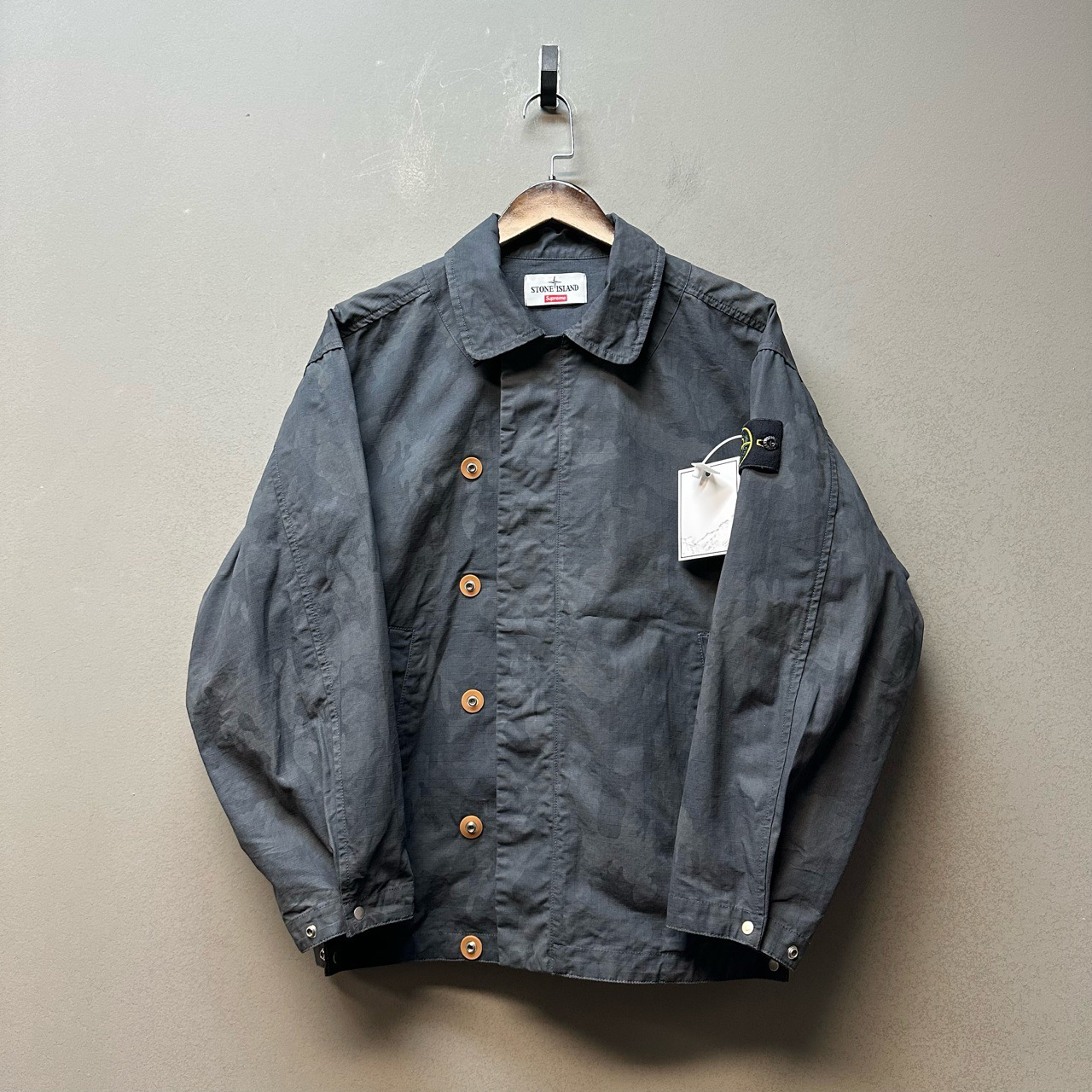 一口价 Stone island x Supreme 石头岛/04884/黑色温感夹克 S码