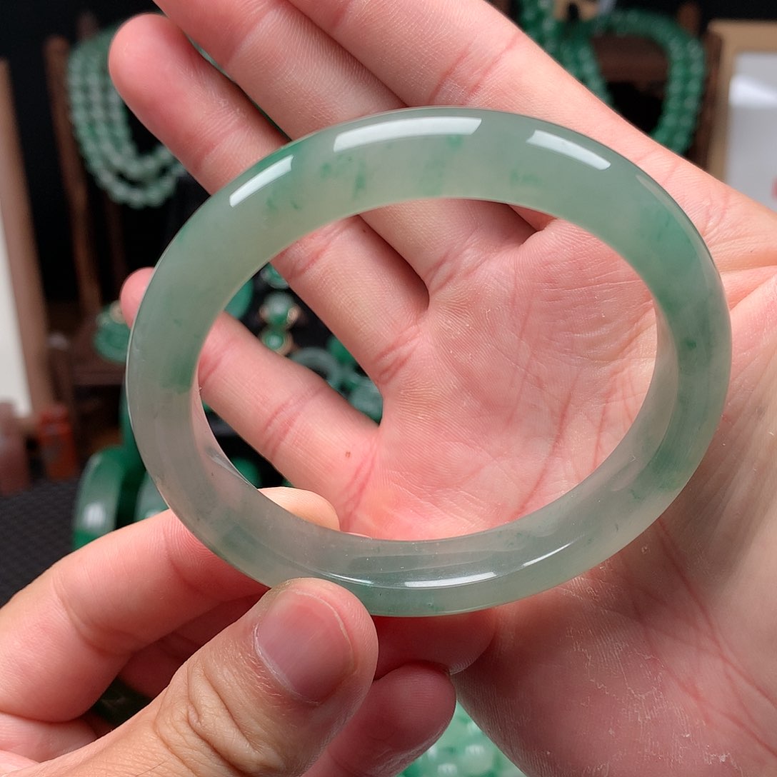 石英质玉手镯未镶嵌圈口59.6