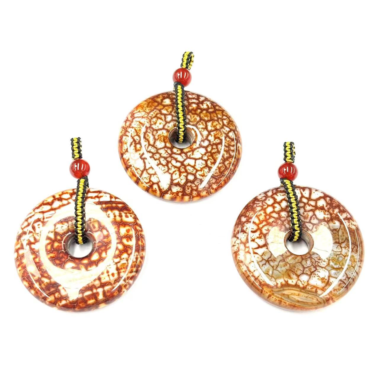 y2422/y2468设计款火灵芝玛瑙平安扣吊坠-多样性只发一件