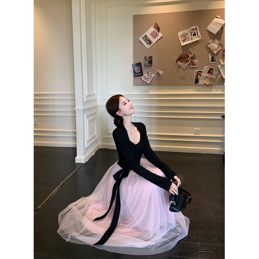 【坏女人拥有一切】连衣裙气质千金掐腰显瘦温柔网纱大摆裙23005#