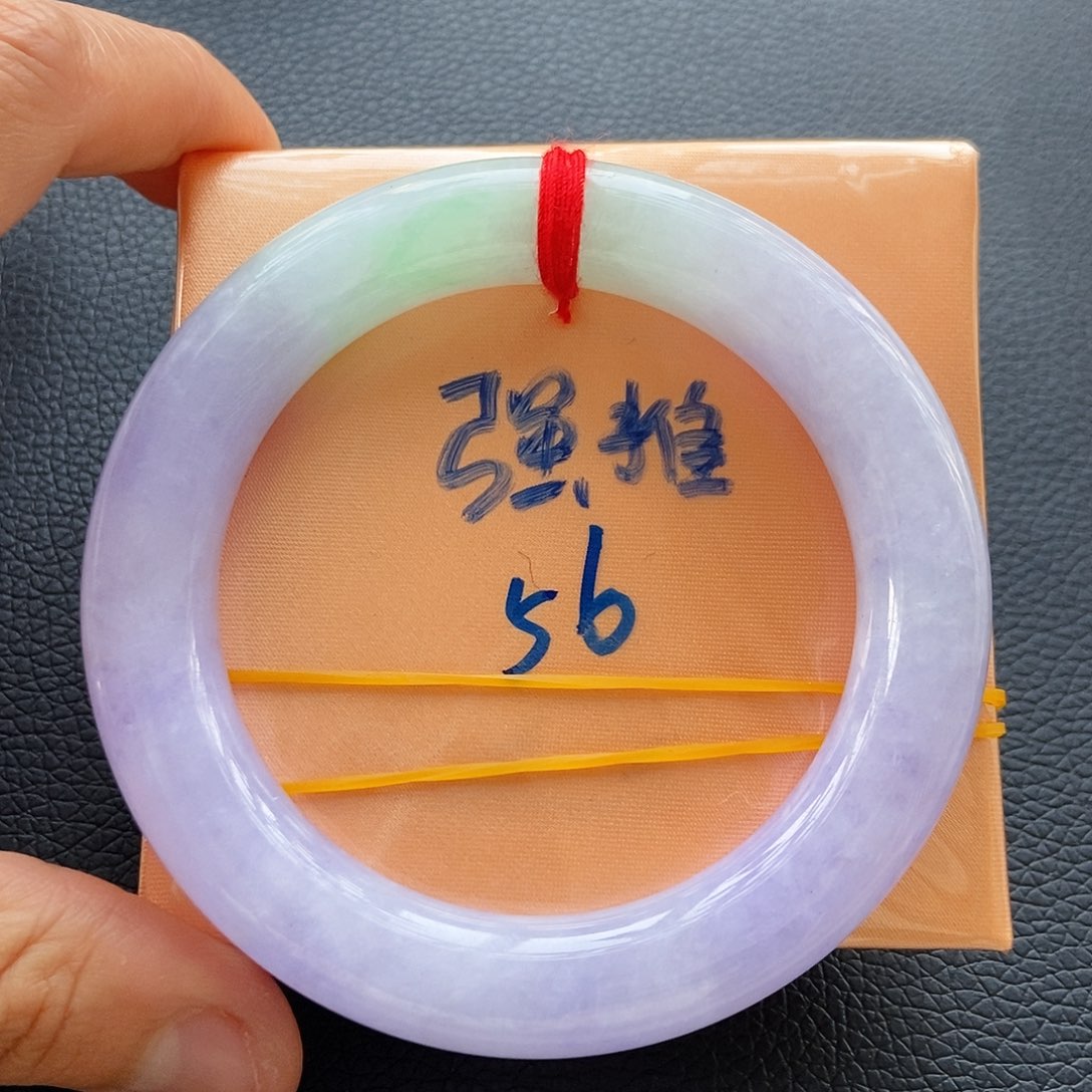 翡翠手镯未镶嵌25春彩胖圆25