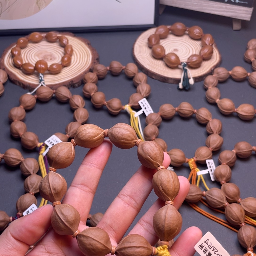 海***浪手串橄榄核梅林铁核三花鲨鱼背原皮素串20×26尺寸