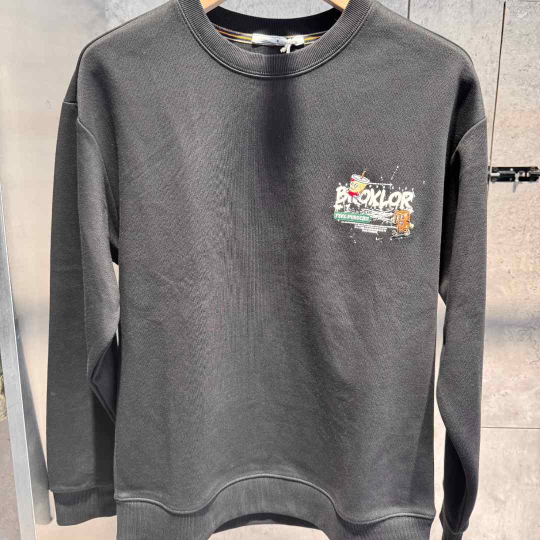 男士圆领刺绣卫衣秋冬长袖潮流百搭痞帅打底衫轻奢高品质