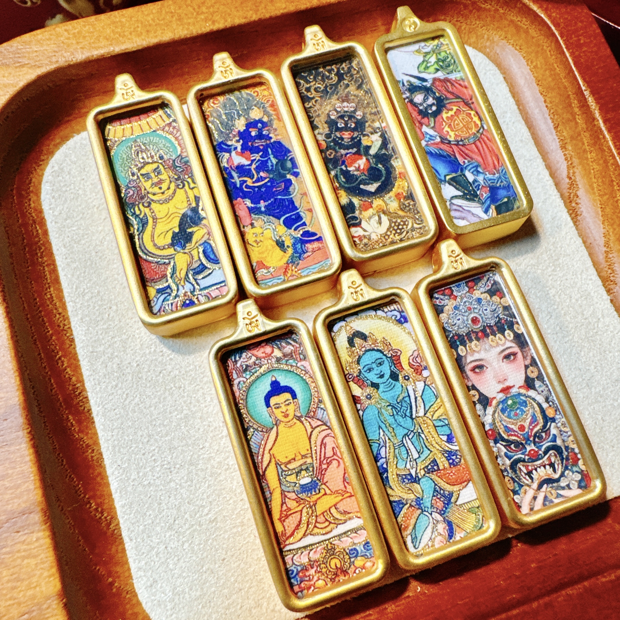 合金吊坠 小唐卡吊坠文创项链佛牌男女同款道家