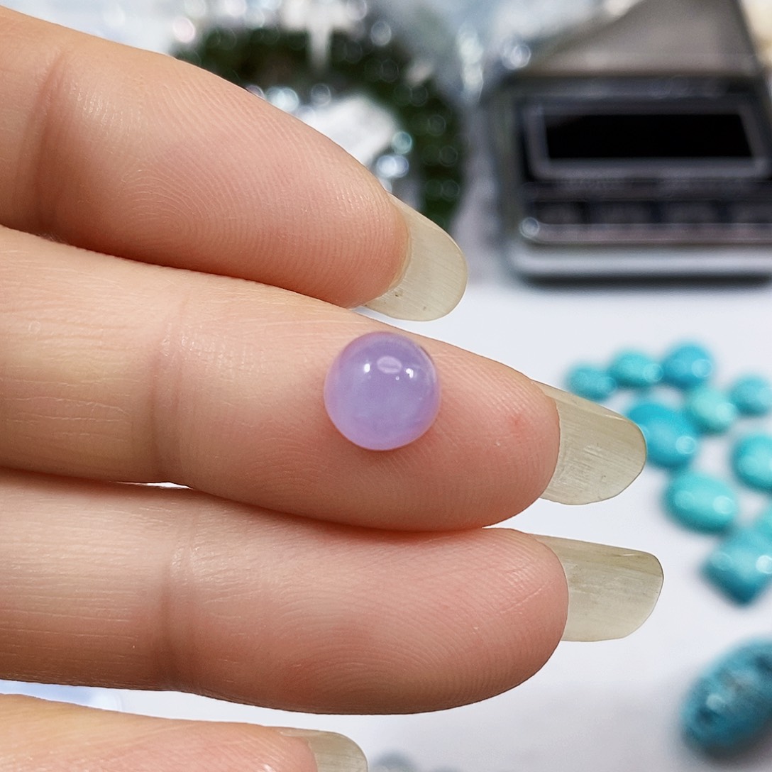 翡翠裸石天然缅甸紫石翡翠