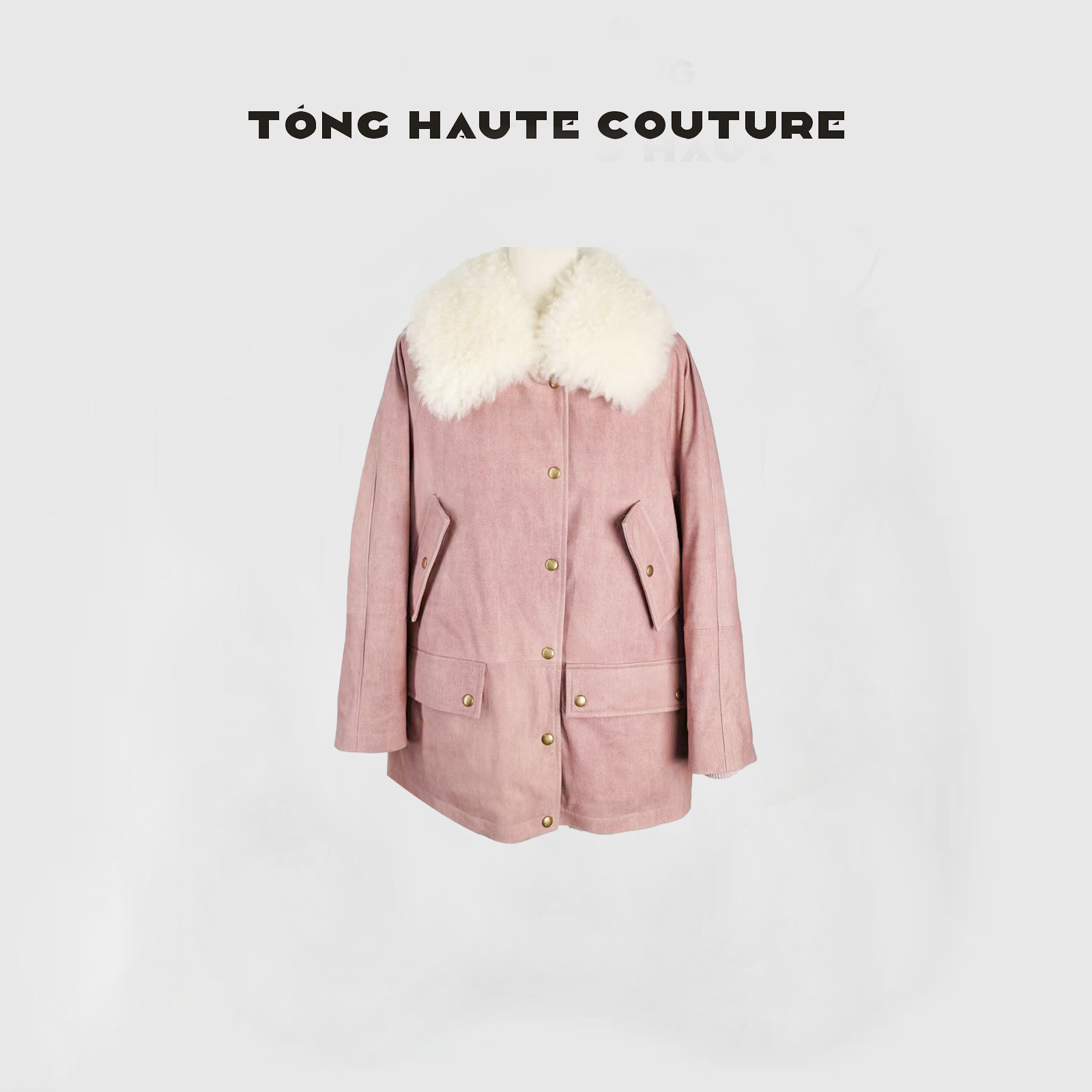 【晴溪】冬季新国标90白鹅绒+牛皮拼接皮毛一体时尚鹅绒服 YW766