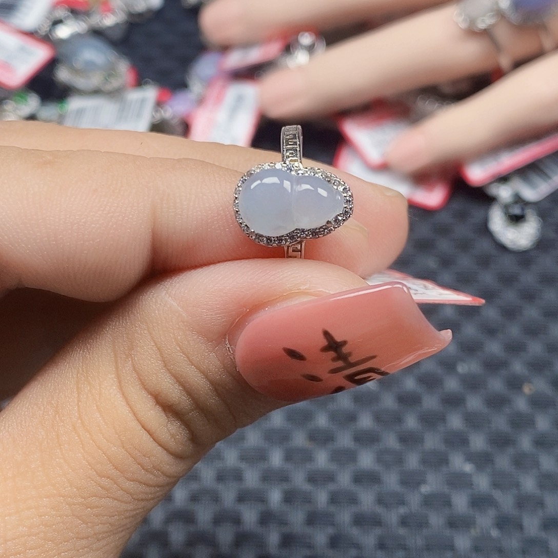 翡翠银S925镶嵌戒指