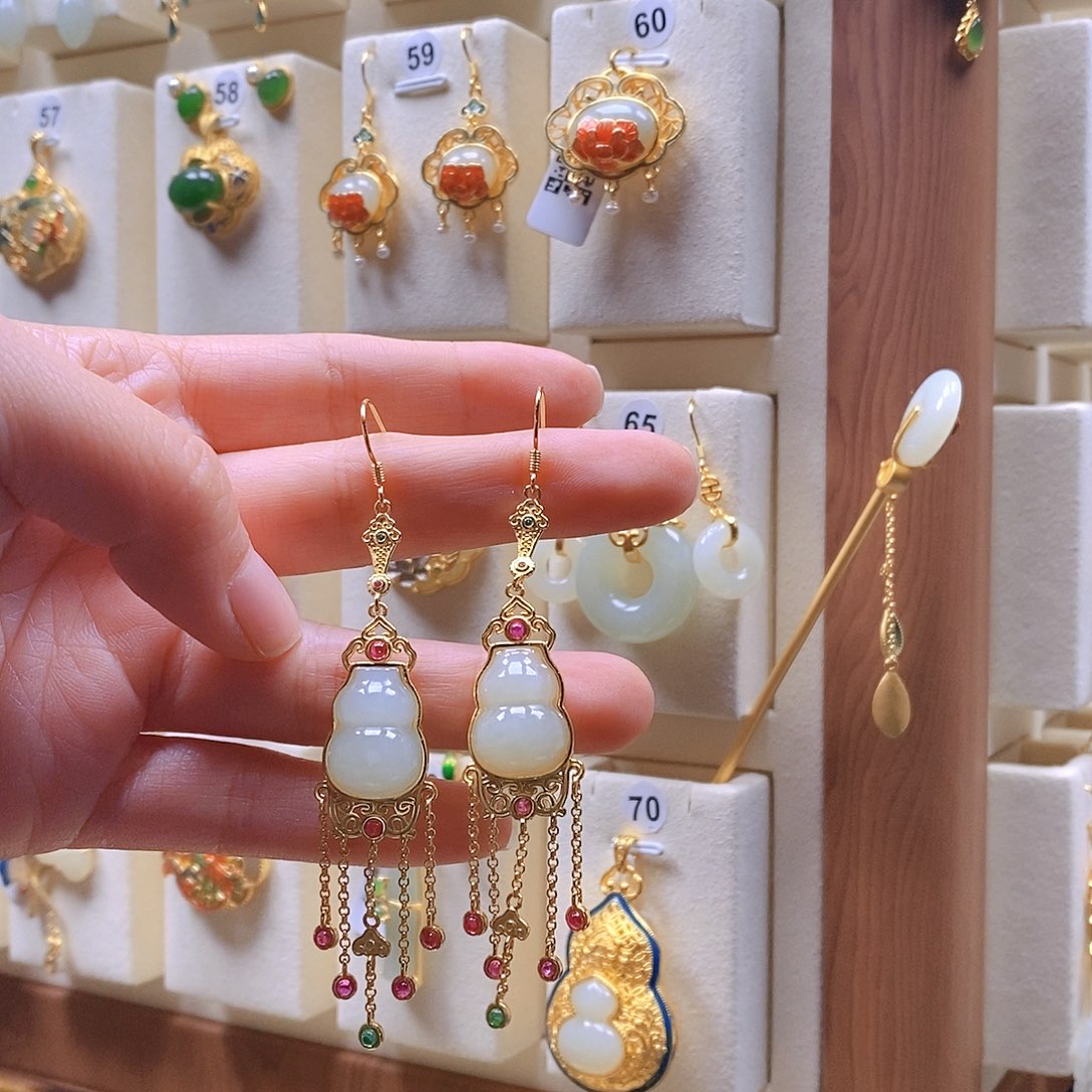 和田玉颈饰银S925镶嵌