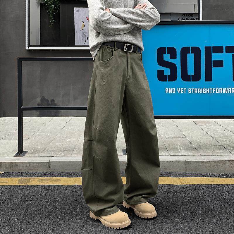 美式复古弯刀休闲裤男秋季新款cleanfit直筒宽松阔腿裤百搭拖地裤