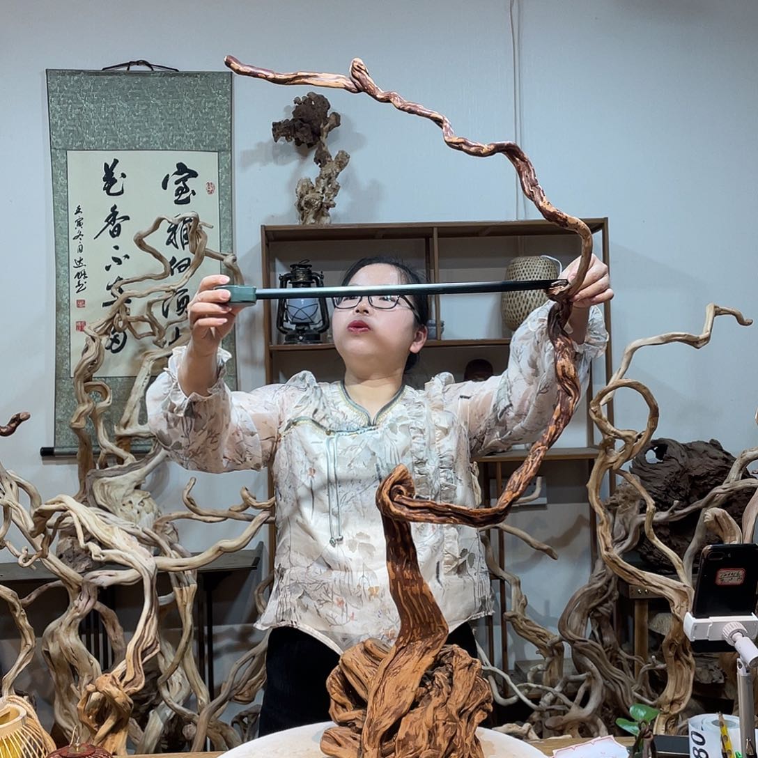 香杉木杜鹃根根艺摆件