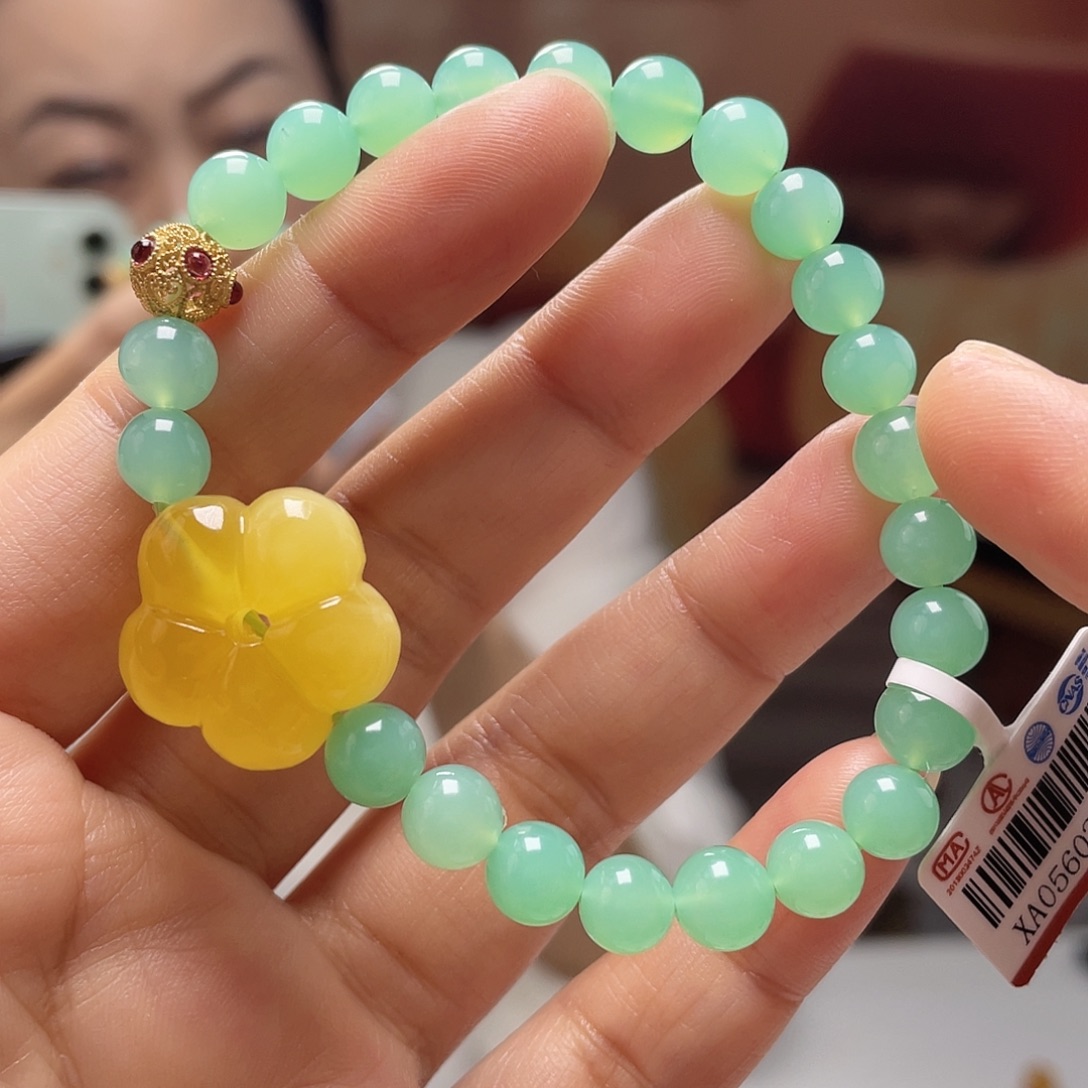 琥珀未镶嵌裸石手串