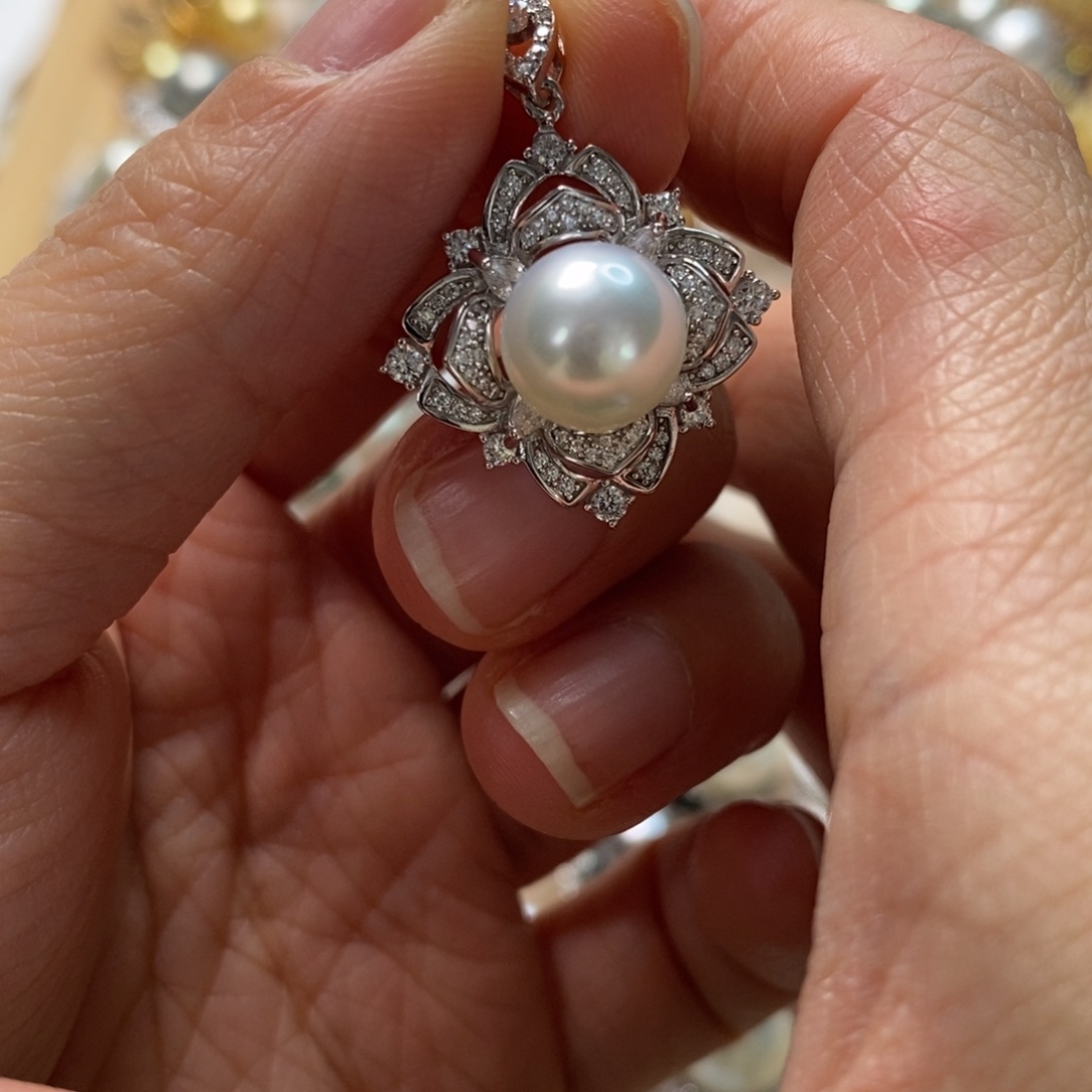 海水珍珠颈饰银S925镶嵌