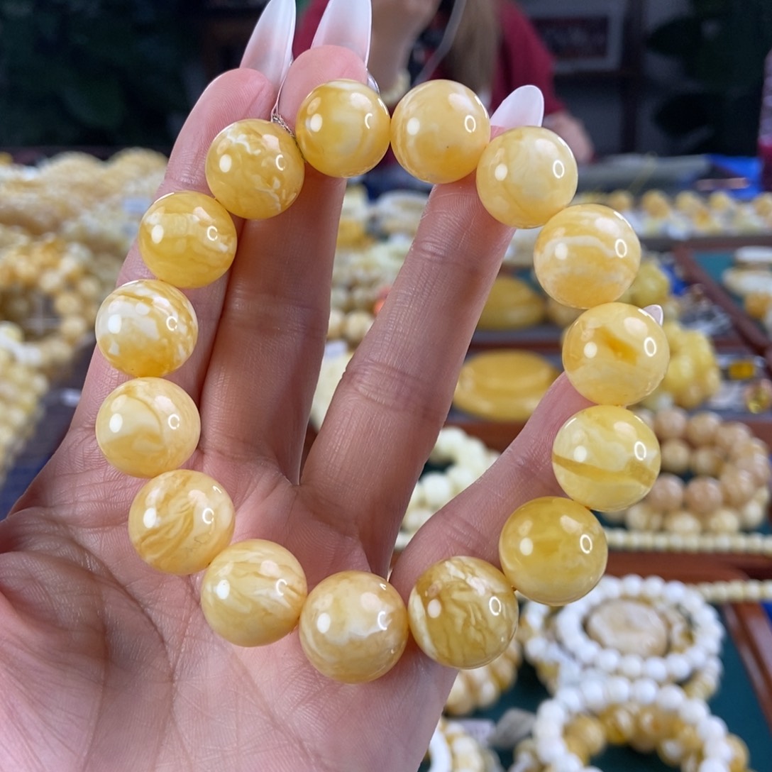 琥珀珠宝奇石未镶嵌14圆珠26.21