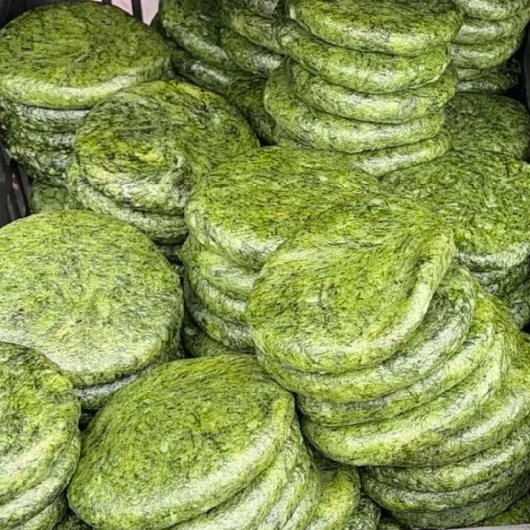 手工蒿菜糍粑 湖南湘西纯手工蒿菜糍粑一锤一锤打出来的糍粑