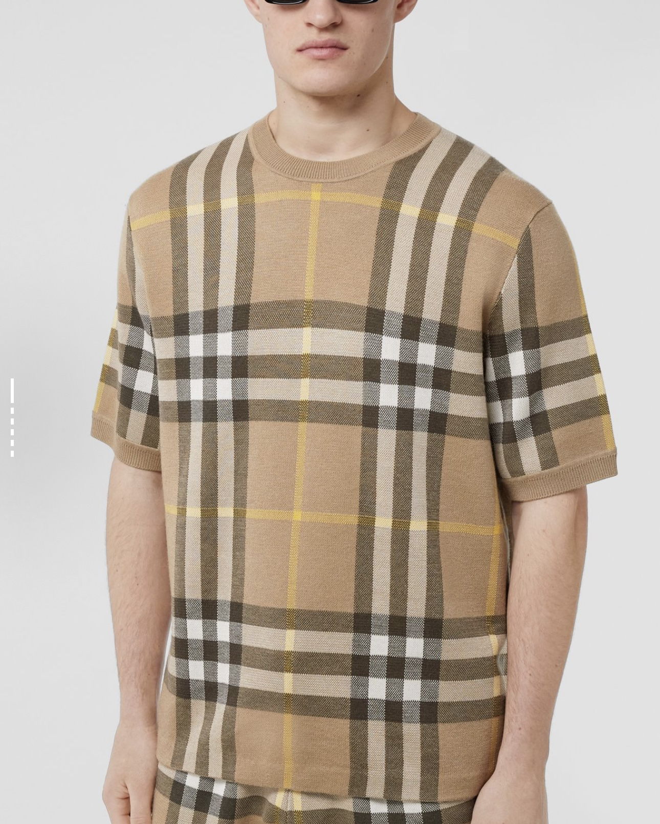 pureytalk经典格纹针织圆领短袖