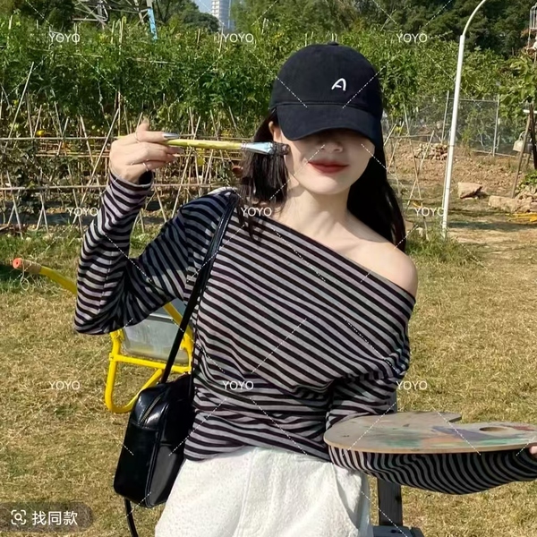 孕妇上衣2025新款宽松条纹时尚孕妇装套头时尚纯色韩版慵懒风