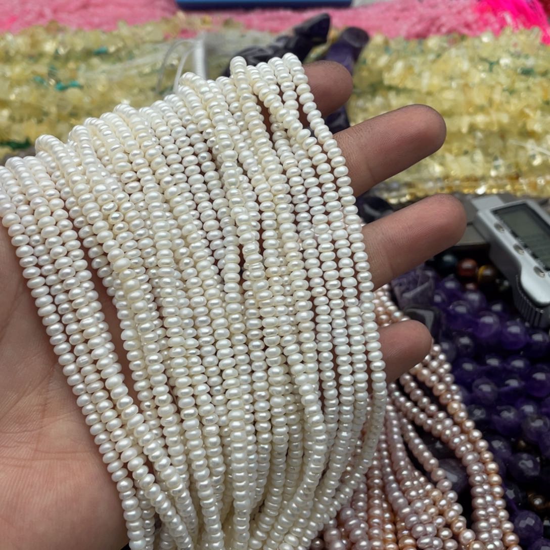 玛瑙/玉髓珠宝半成品未镶嵌一条装卡3+mm珍珠宝宝算盘珠