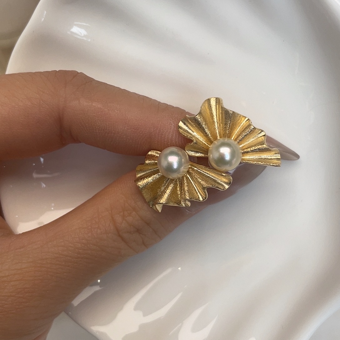 银S925镶嵌耳饰海水珍珠