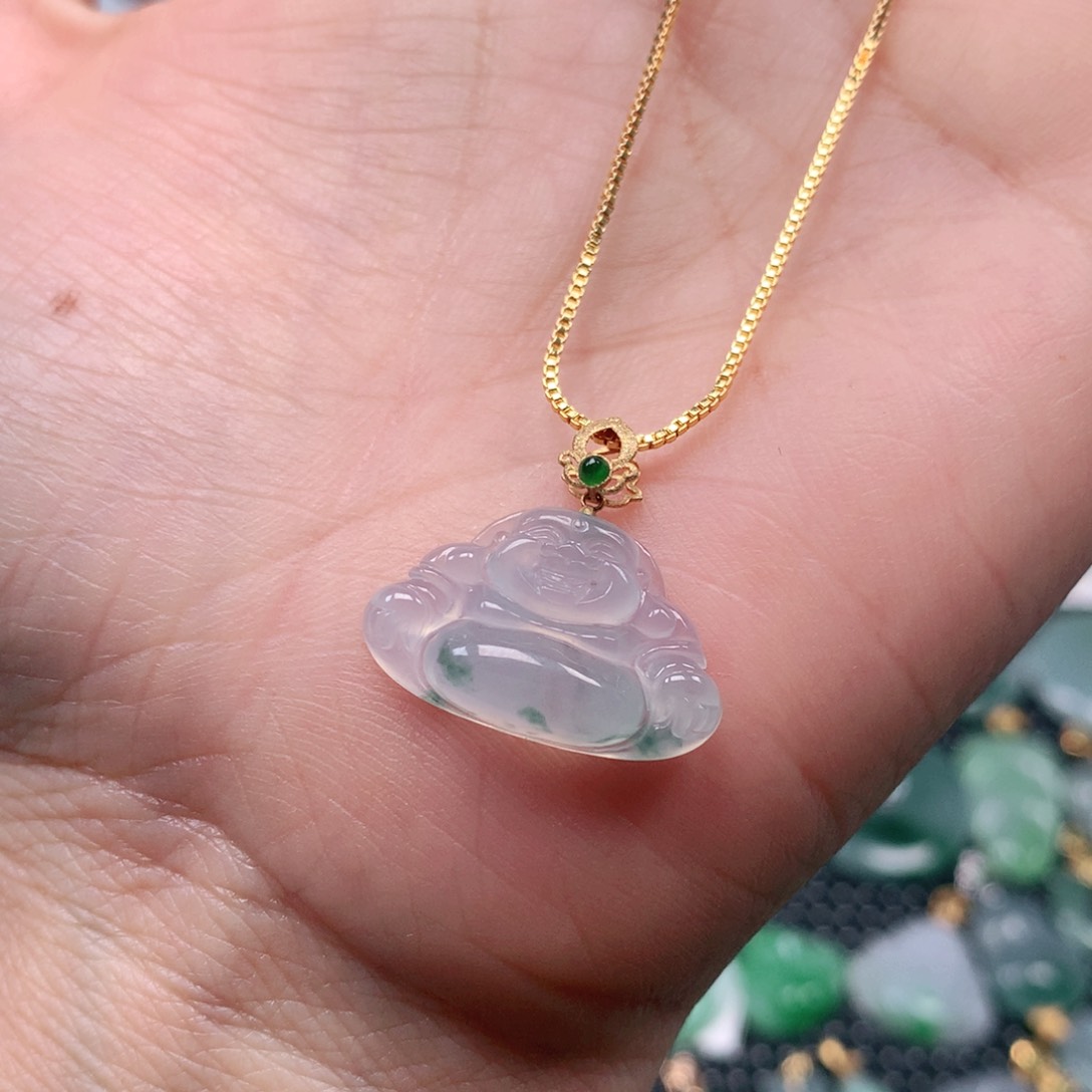 【闪购商品】翡翠吊坠(不含链)18K金镶嵌