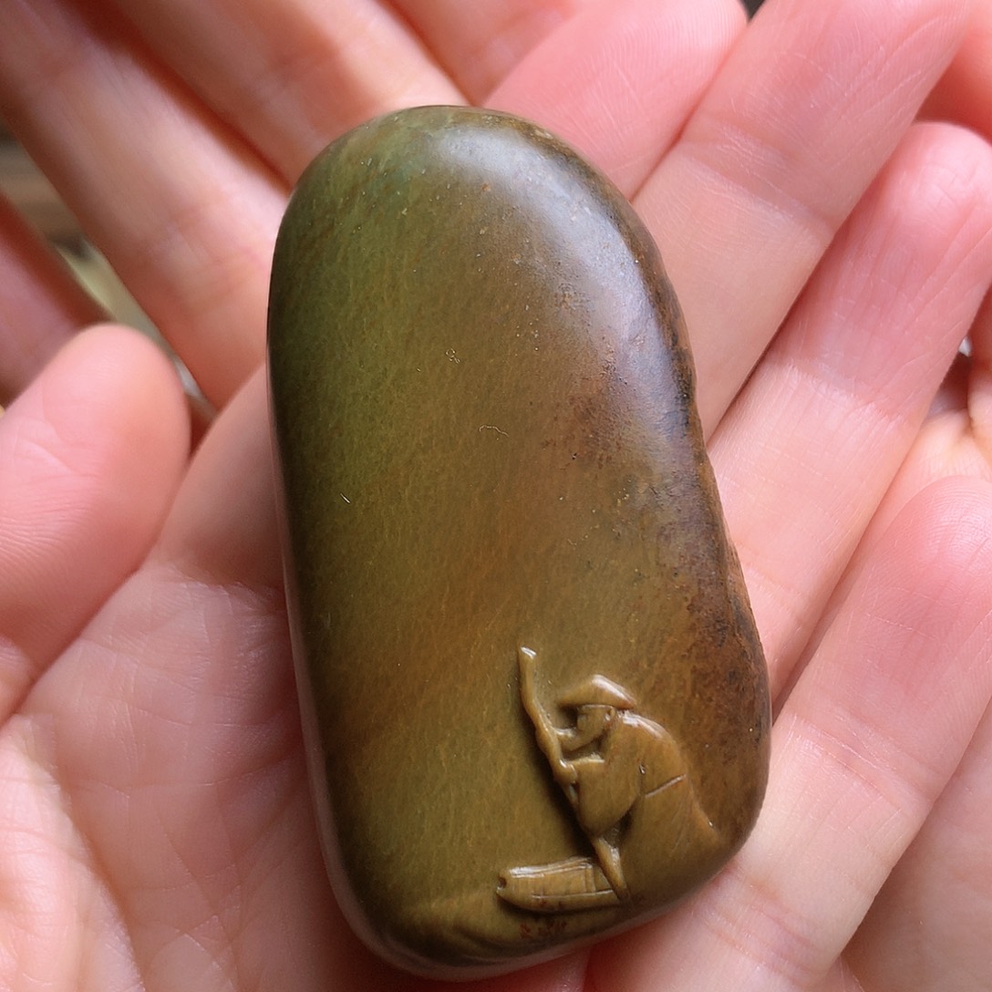 岫岩河磨玉（透闪石质玉）手把未镶嵌