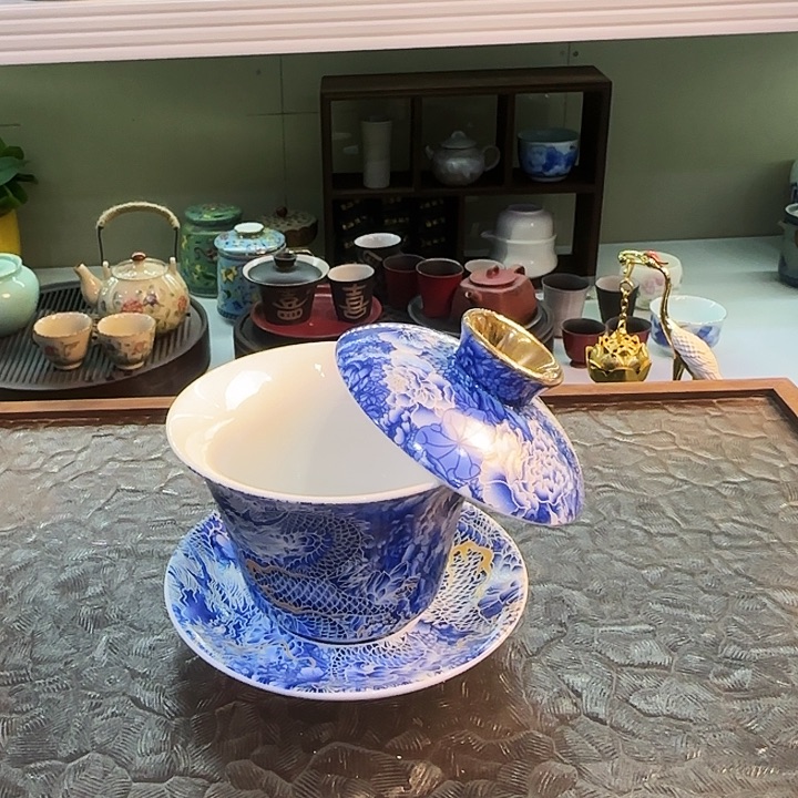 青花瓷器茶具茶叶罐个人杯